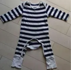 【無印良品】無印ムジ　ロンパース　７０〜８０cm