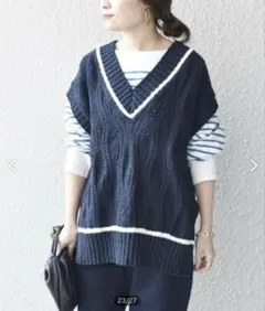 シップス　チルデンベスト　ネイビー