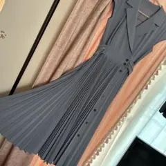 アプワイザーリッシェ❤︎水色プリーツ シャツワンピース 半袖