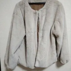 ふわふわもこもこジャケット　薄いブラウン