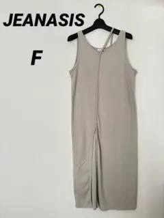 JEANASIS アシンメトリー ノースリーブ ワンピース ベージュ リブ Fのサムネイル