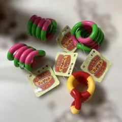 バイカラー フィジットリング 知恵玩具 おもちゃ 4個セット