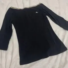 バーバリー　ブルーレーベル　ポートネック　チェックリボン　38 7分丈