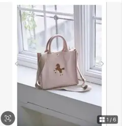 美品　SEVEN TEN ピンク トートバッグ 馬刺繍のサムネイル