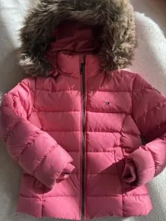 【トミーヒルフィガー】キッズ110 ピンク ダウンジャケット フード付き