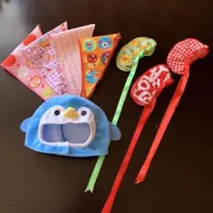 小型犬用 バンダナ4枚 フリルスカーフ3枚 ペンギン帽子 8点セット まとめ売り