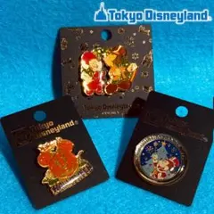 Disney ディズニー ピンバッジ 3点 ハロウィン クリスマス ミッキー
