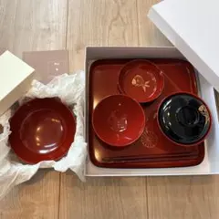 【お食い初め食器セット(美品)】 & 【川連漆器 小汁椀(新品未使用)】