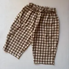 organic zoo organiczoo ブラウン　チェックパンツ　1-2y