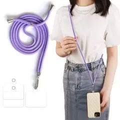 スマホストラップ ネックストラップ 肩掛け 首掛け パープル