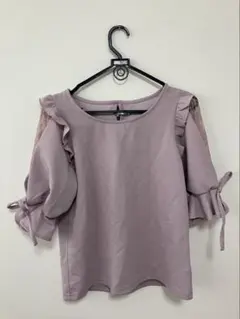 GRL 薄紫 フリル袖ブラウス M