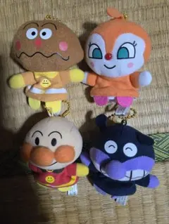 アンパンマン 指人形 キーホルダー 4体セット
