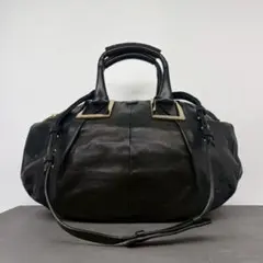【美品】Chloé アーカイブ レザー 2WAY ハンドバッグ ブラック黒のサムネイル