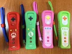 Wiiリモコンプラス 4本セット マリオ ルイージ ピーチ ヨッシー カバー付