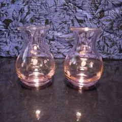 [美品]ガラス工芸 桜 徳利2個セット