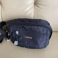 レディース・ブラック ウエストポーチ.ナイロン製