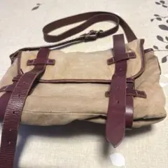 キャンバス レザー ショルダーバッグ