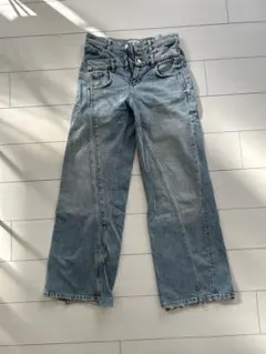 ZARA ブルー ワイドレッグデニム