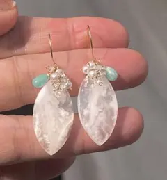 特価レア　ウォータープルームアゲートのピアス