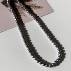 #60-9 ネックレス ボールネックレス シルバー 6mm