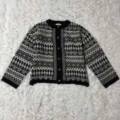 LEPSIM レディース 長袖カーディガン F 幾何学模様 総柄 トップス