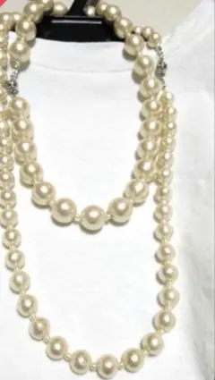 コットンパール　ネックレスとブレスレットセット