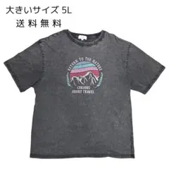 Denifits Tシャツ 濃いめグレー 5L 大きいサイズ