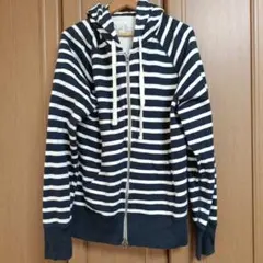 無印良品 ボーダー ジップアップパーカー