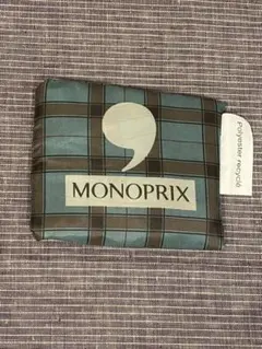 【新品未使用】MONOPRIX エコバッグ チェック柄　緑系