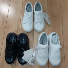 新品 セット コムサイズム スニーカー 靴 18 19 白 黒 まとめ売り