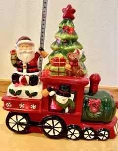 クリスマス サンタ列車オブジェ ライト付き　色自動変換　電池式