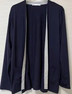 ikka メンズ 紺色 Vネック カーディガン Mサイズ