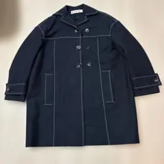 MARNI ブラックダブルブレストホワイトステッチコートのサムネイル