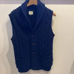 BEAUTY & YOUTH ネイビー ケーブルニットベスト Sサイズ