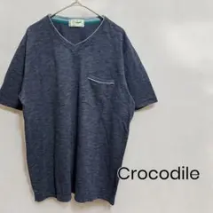 Crocodile クロコダイル 半袖 Tシャツ ネイビー レディース L