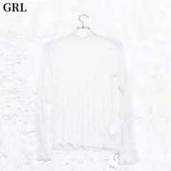 グレイル GRL メロウデザイン シアートップス 長袖 アイボリー カジュアル
