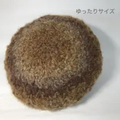 col.4 グラデーション　大きめサイズ　松葉編みベレー帽　手編み　ニット帽