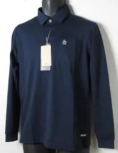新品 マンシングウェア ゴルフ　サンスクリーン 長袖ポロシャツ/L/ネイビー
