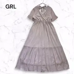 グレイル カシュクールバックリボンティアードワンピース ウエストゴム シワ加工