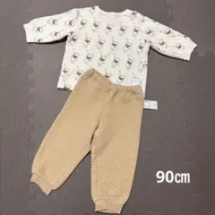 UNIQLO くまのプーさん ベビー キルティングパジャマ 90cm ボタン付