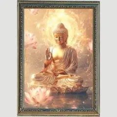 P2447 「黄金仏陀アート ─ 金運上昇・財運を呼ぶ光の一枚」