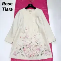 【美品✨】ローズティアラ スプリングコート　刺繍 大きいサイズ　花柄　42