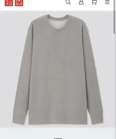 グレー M ヒートテックウルトラウォームクルーネックT（長袖・超極暖）