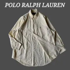 人気 ポロ ラルフローレン ストライプ 長袖 BDシャツ ポニー刺繍 XL