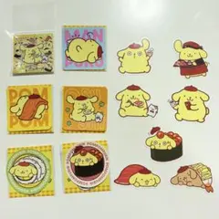 ポムポムプリン スシロー コラボ 全7種 ピック キラキラステッカー シール