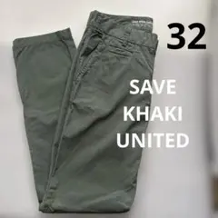 SAVEKHAKIUNITED SKU チノパン　メンズ　32インチ　グリーン綿