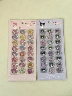 【正規品】マイメロ　クロミ　おはじきふうシール　24ピース　おはじき