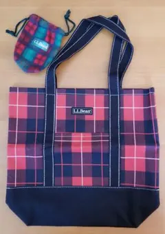 LEE付録　L.L.Bean　赤黒チェック柄トートバッグ　　ポーチ