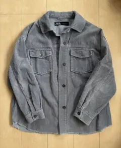 ☆安値！［ZARA ］グレー オーバーサイズ　コーデュロイジャケット XS☆