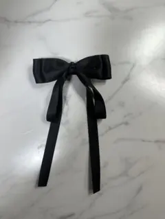 ■黒のサテンリボンヘアアクセサリー